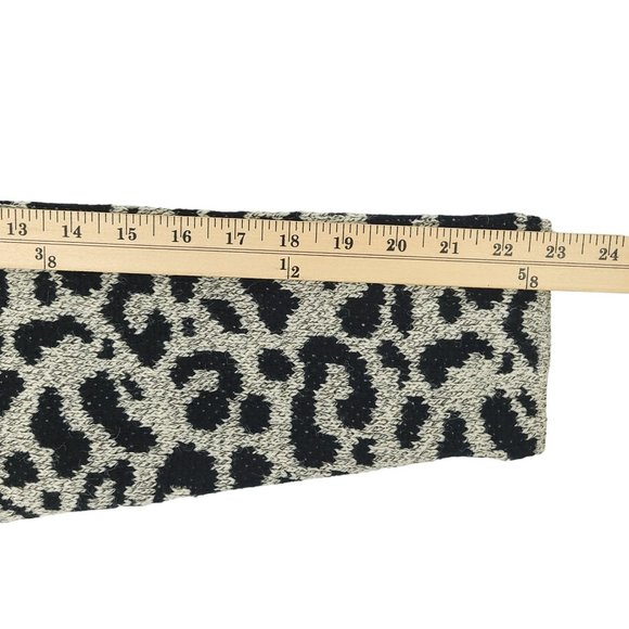 ii Sisters Leopard Print Open Front Long Cardigan Womens M Removable Collar NEW - Picture 5 of 16
